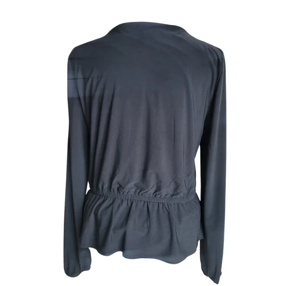 WHBM Long Sleeve Cinch Waist Button Front Blouse Size S - Picture 6 of 10